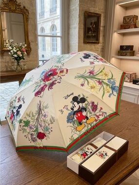 Gucci Disney Mickey Umbrella Floral New in box without tags Amazing RARE Limited